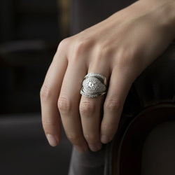 Bague Tank en platine et diamants - Castafiore