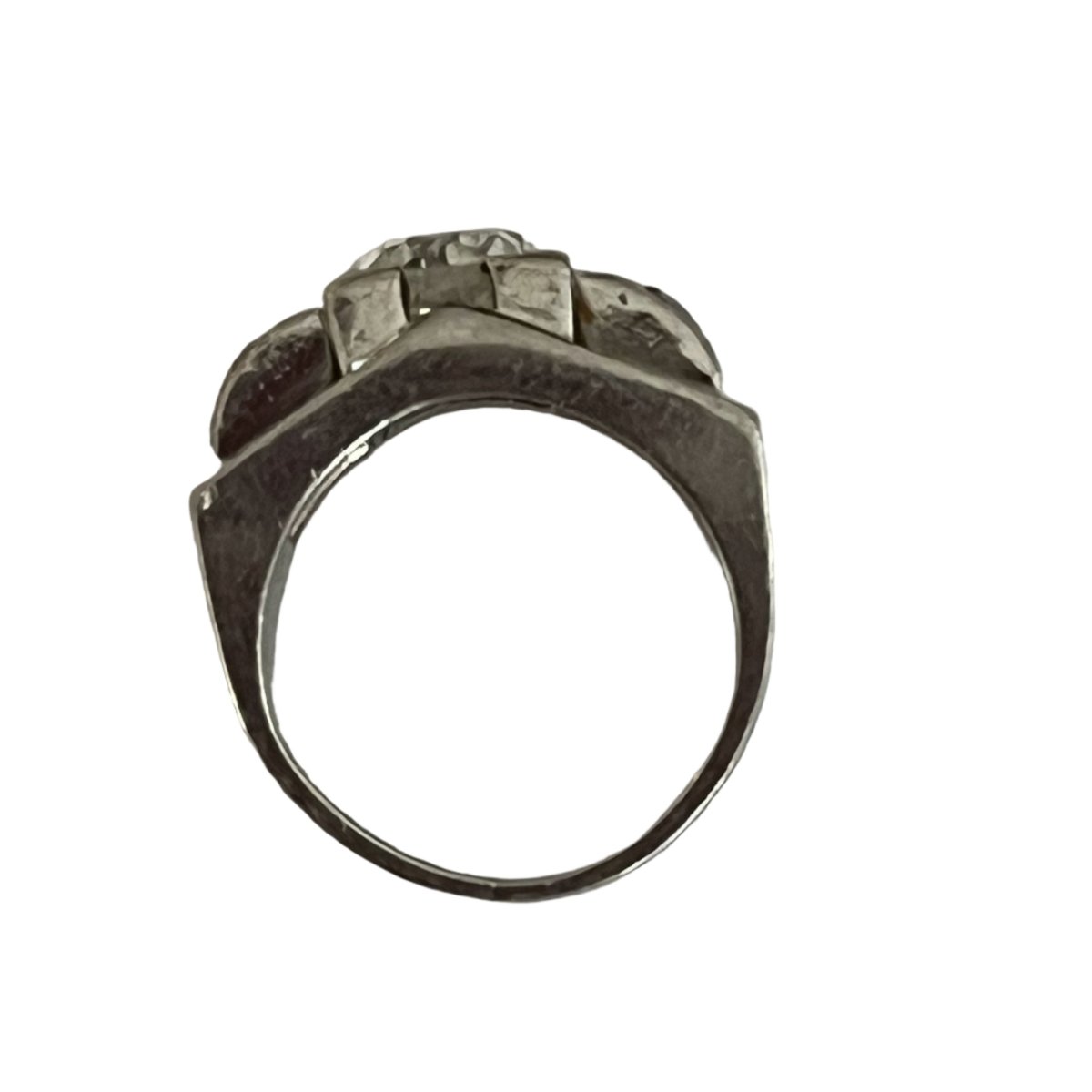 Bague Tank en platine et diamants - Castafiore