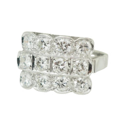Bague Tank en platine et diamants - Castafiore