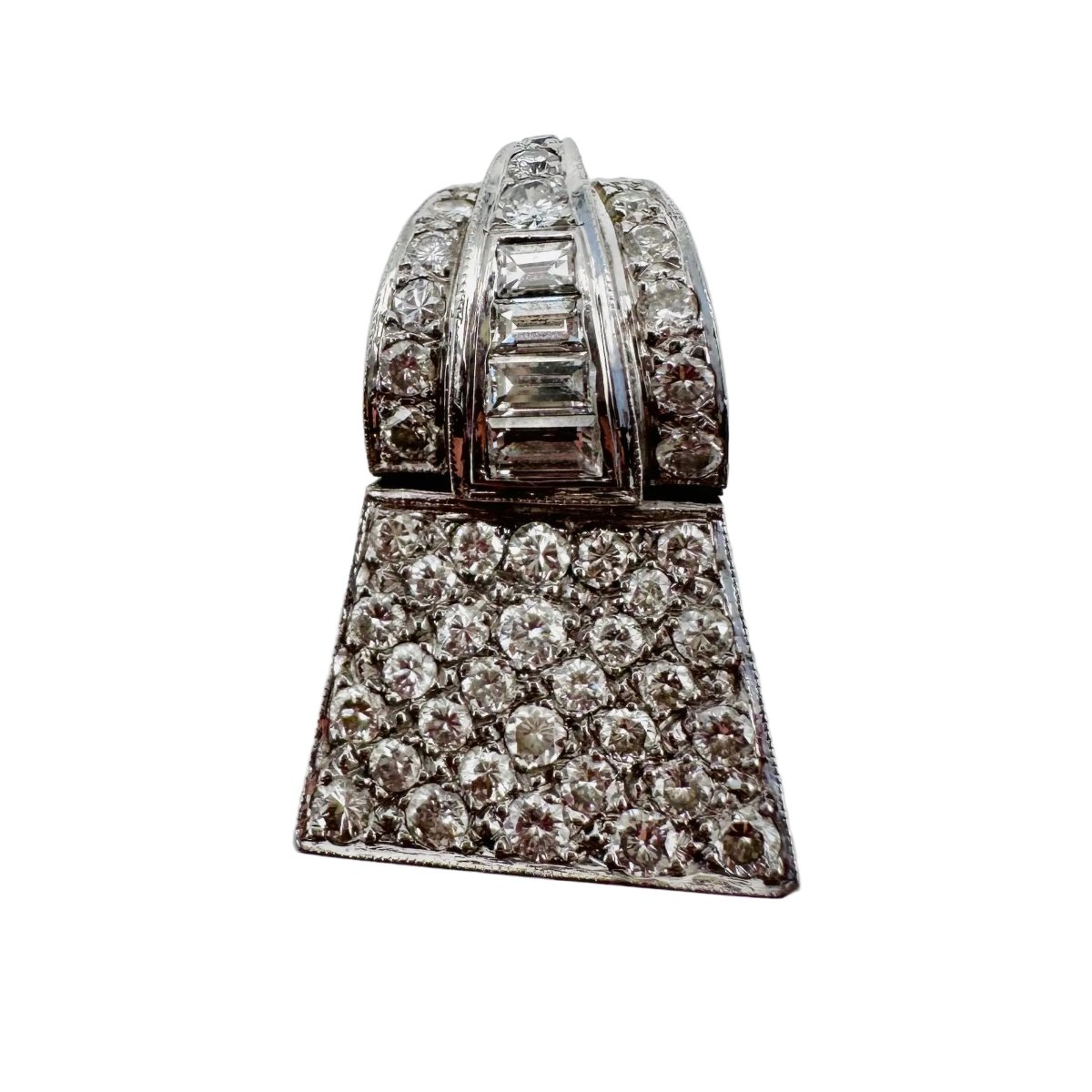 Bague Tank en platine et diamants - Castafiore