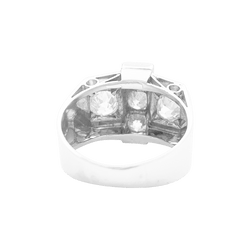 Bague Tank en platine et diamants - Castafiore