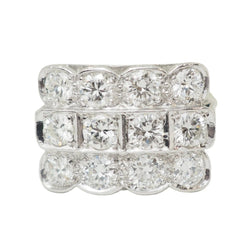 Bague Tank en platine et diamants - Castafiore