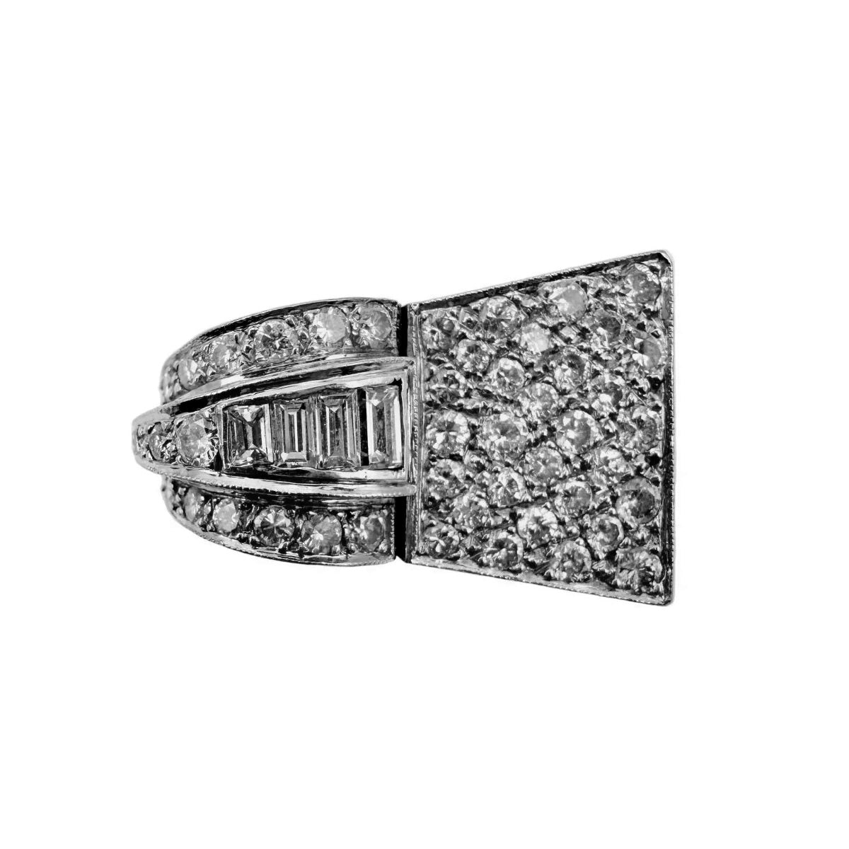 Platinum and Diamonds Tank Ring
