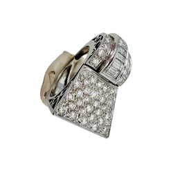 Bague Tank en platine et diamants - Castafiore