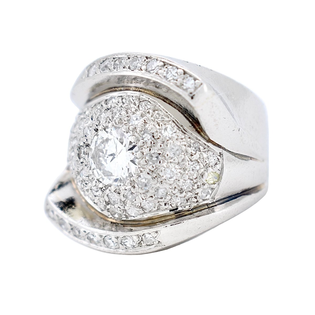 Bague Tank en platine et diamants - Castafiore