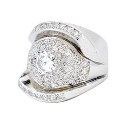 Bague Tank en platine et diamants - Castafiore