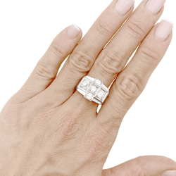 Bague Tank en platine et diamants - Castafiore