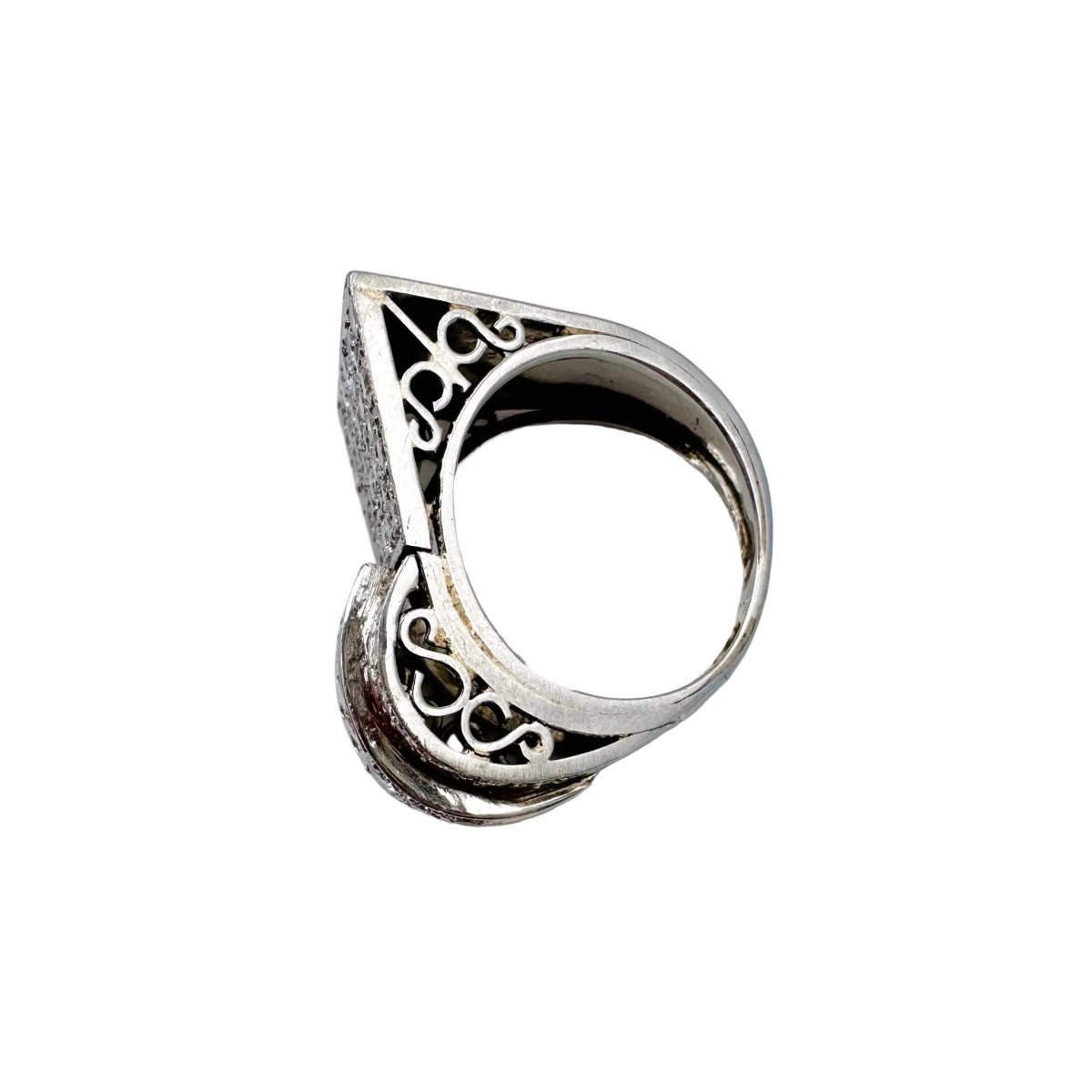 Bague Tank en platine et diamants