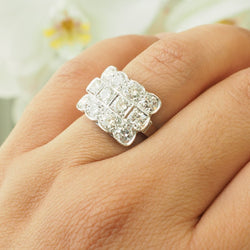 Bague Tank en platine et diamants - Castafiore