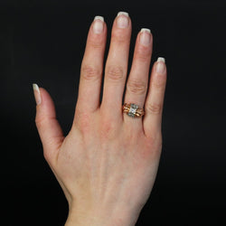 Bague tank nud saphirs blancs - Castafiore