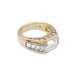 Bague Tank O.J PERRIN en or jaune et diamants - Castafiore