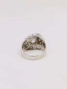 Bague tank or blanc diamants taille ancienne - Castafiore