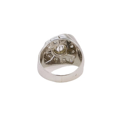 Bague tank or blanc diamants taille ancienne - Castafiore