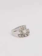 Bague tank or blanc diamants taille ancienne - Castafiore