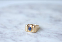 Bague Tank or et saphir - Castafiore