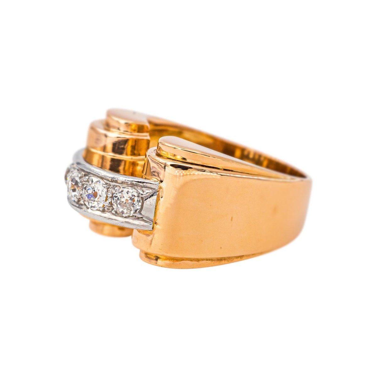 Bague Tank Or jaune Diamant - Castafiore