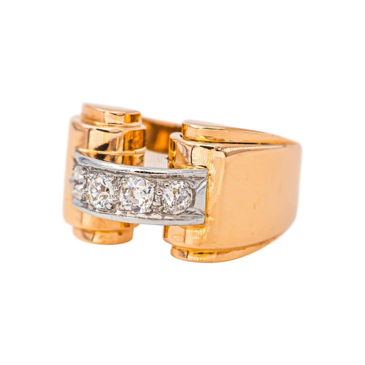 Bague Tank Or jaune Diamant - Castafiore