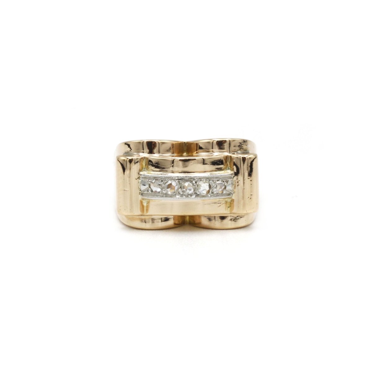 Bague TANK - Or, Platine & Diamants - Castafiore