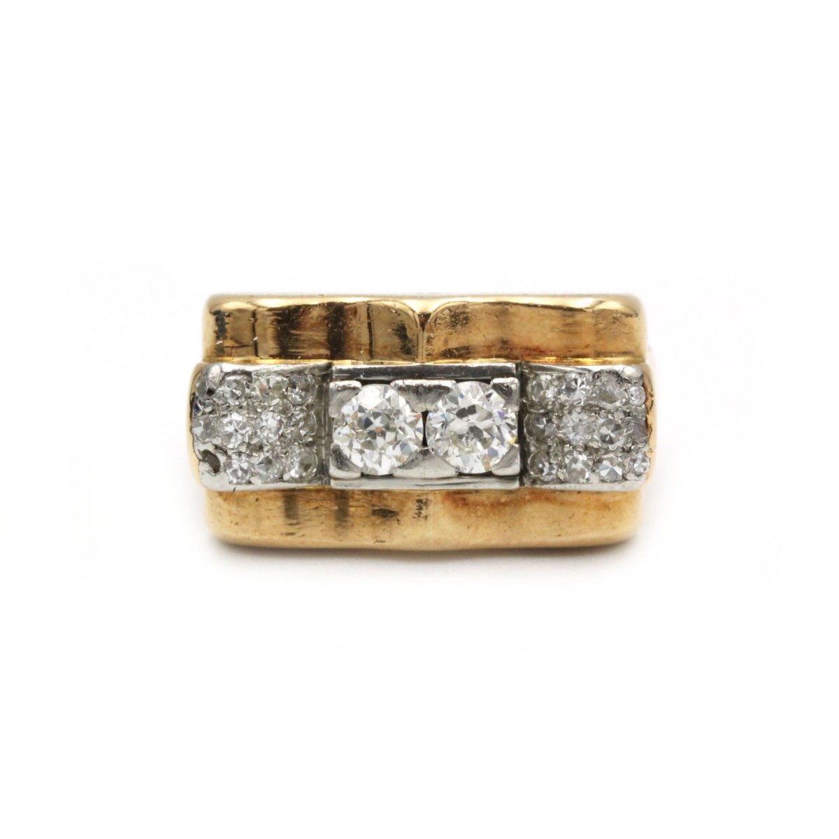 Bague Tank - Or, platine et diamants - Castafiore