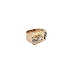 Bague tank or rose asymétrique - Castafiore