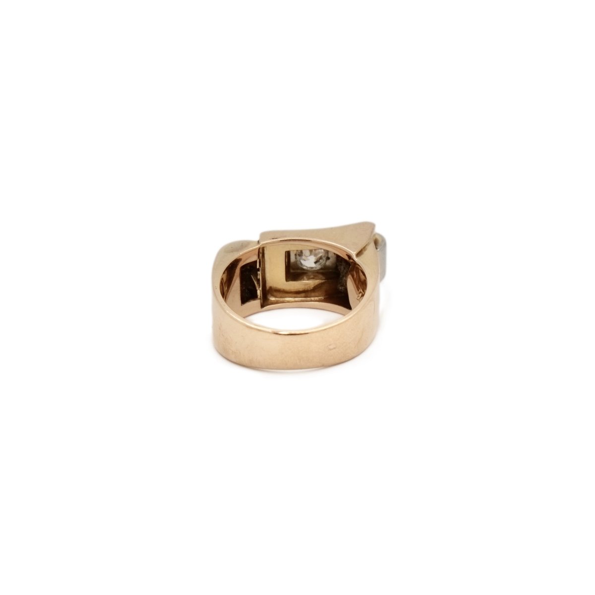 Bague tank or rose asymétrique - Castafiore