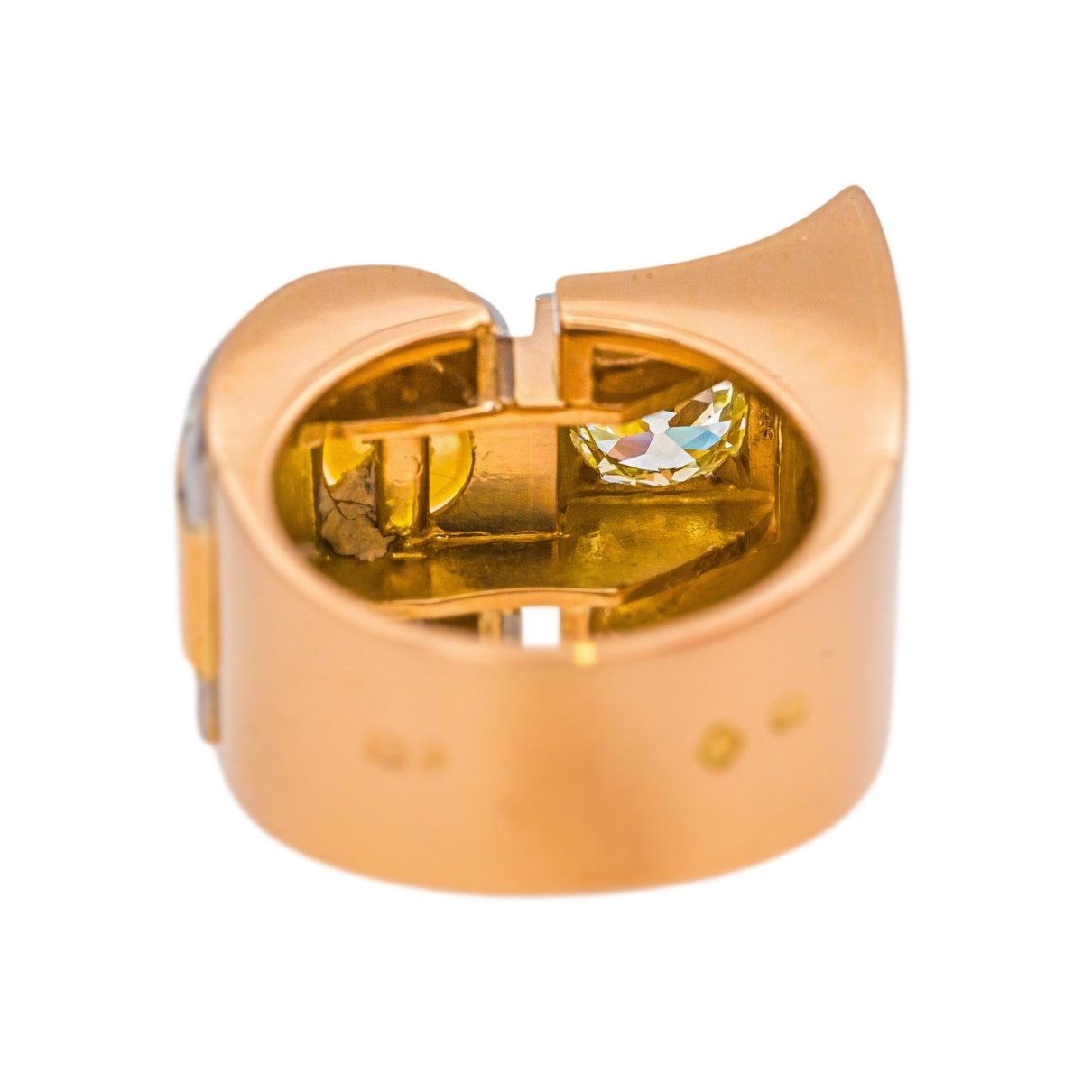 Bague Tank Or rose Diamant - Castafiore