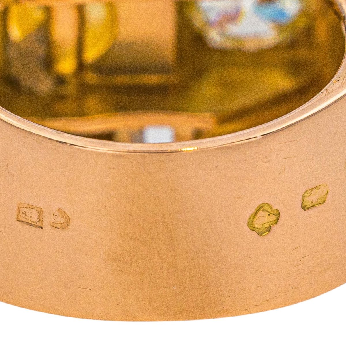 Bague Tank Or rose Diamant - Castafiore