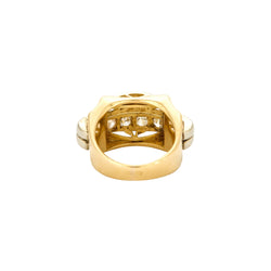 Bague Tank pont en or jaune et platine avec diamants - Castafiore