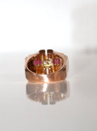 Bague Tank Pont en or rose avec rubis et diamants - Castafiore