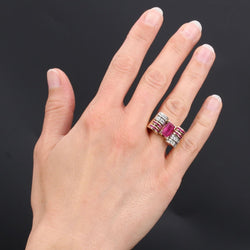 Bague tank rubis et diamants - Castafiore