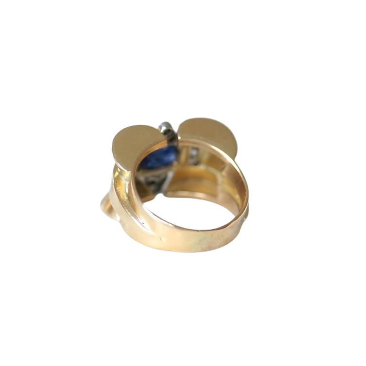 Bague Tank saphir et diamants - Castafiore