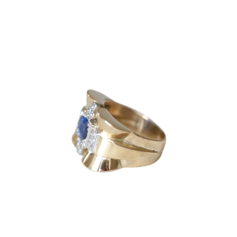 Bague Tank saphir et diamants - Castafiore