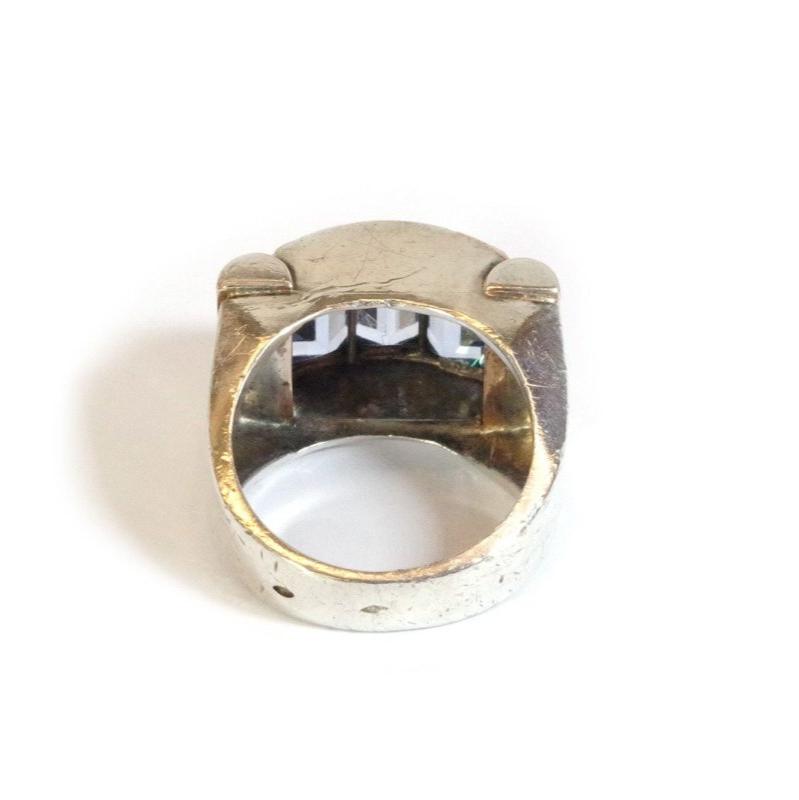 Bague Tank spinelle en argent et en or - Castafiore