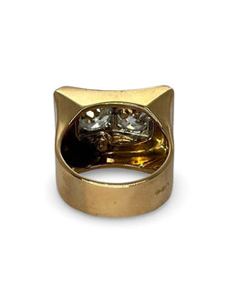 Bague Tank Vintage or rose et diamants 1,80 ct - Castafiore