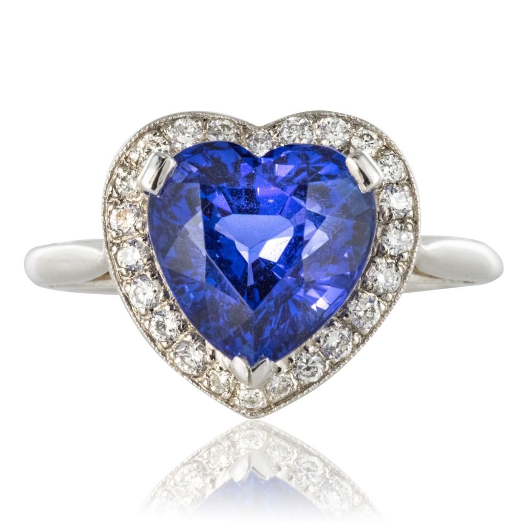 Bague Tanzanite coeur et Diamants - Castafiore