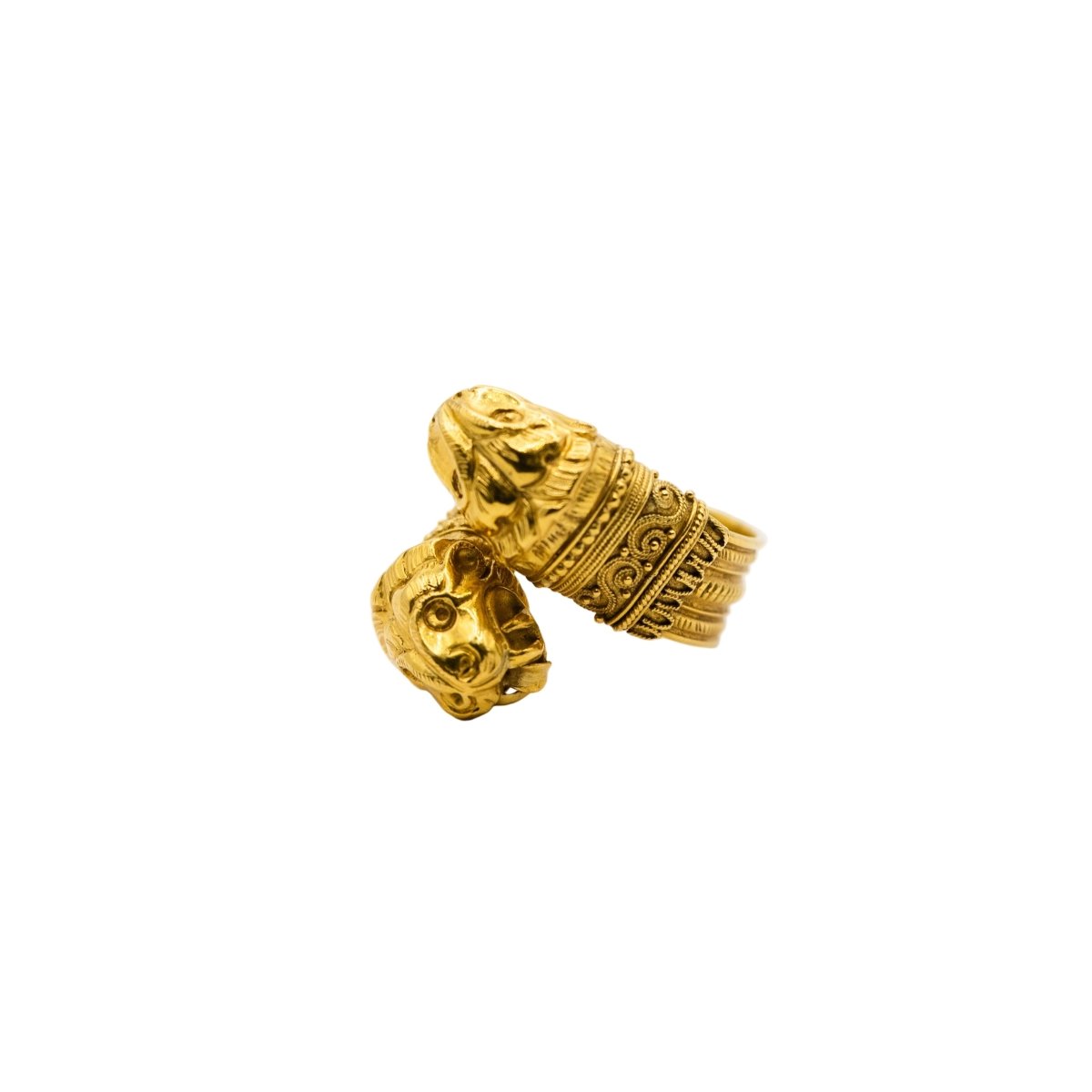 Bague têtes de lion en or - Castafiore