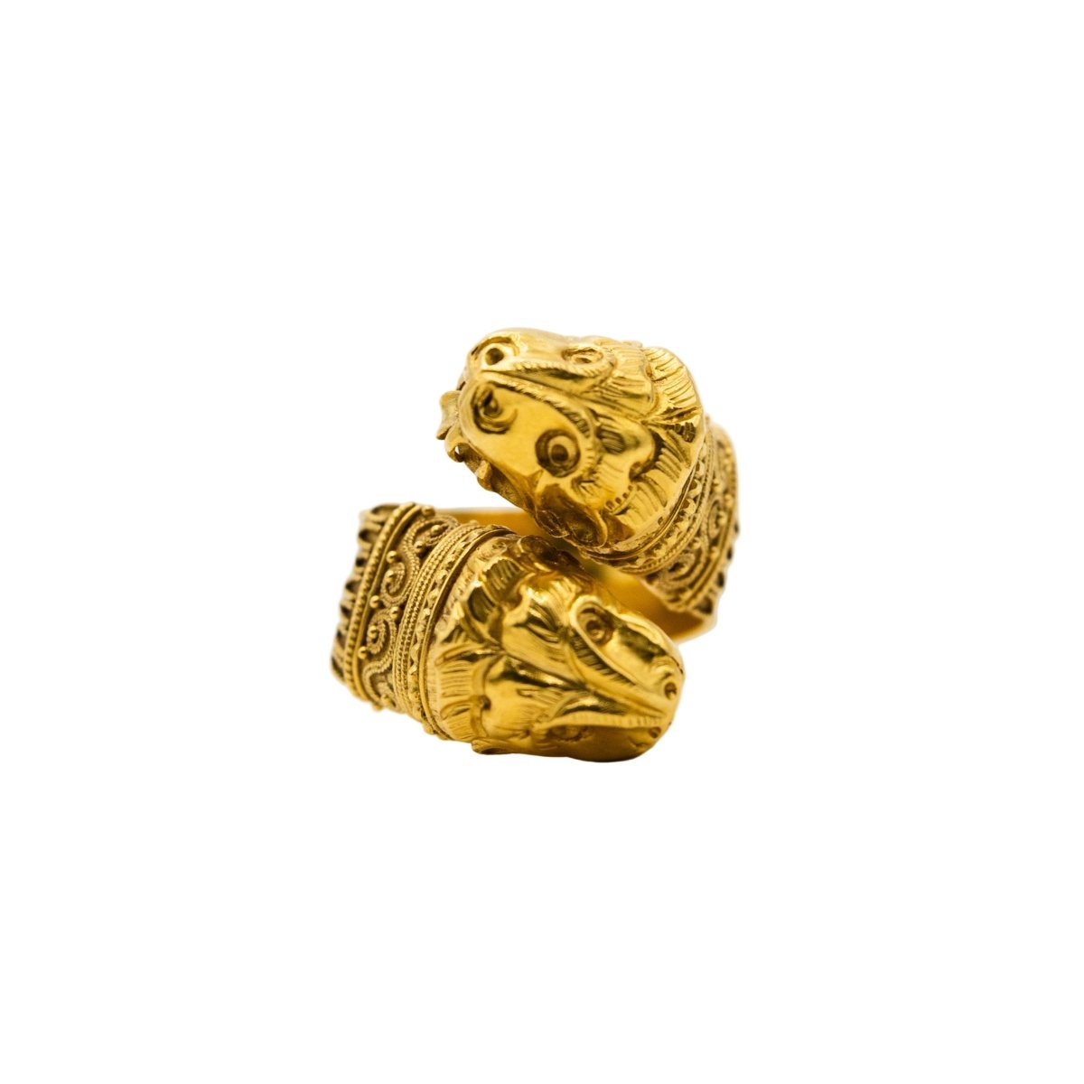 Bague têtes de lion en or - Castafiore