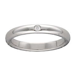 Bague Tiffany & Co en platine avec un diamant brillant de 0,02 Cts. Taille 52 - Castafiore