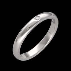 Bague Tiffany & Co en platine avec un diamant brillant de 0,02 Cts. Taille 52 - Castafiore