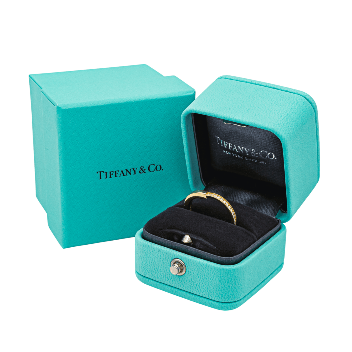Bague Tiffany & Co Lock en or jaune et diamant - Castafiore