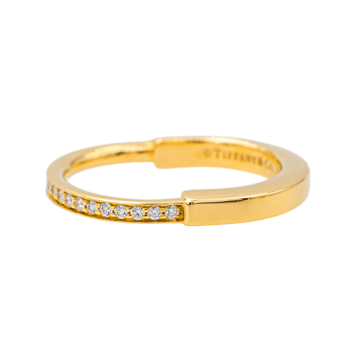 Bague Tiffany & Co Lock en or jaune et diamant - Castafiore