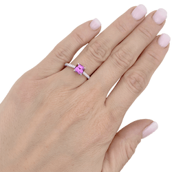 Bague TIFFANY & CO, "Novo" platine, saphir rose et diamants - Castafiore