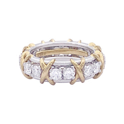 Bague Tiffany & Co. "Sixteen Stones Jean Schlumberger" or jaune, platine, diamants. - Castafiore