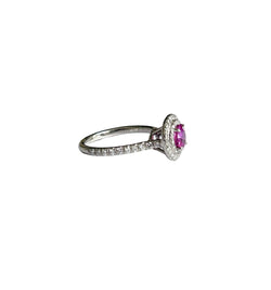 Bague TIFFANY & CO Soleste en platine, diamants et tourmaline rose