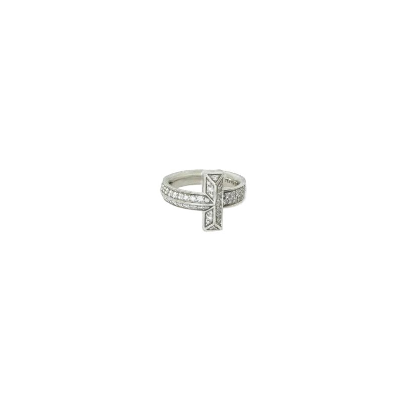 Bague TIFFANY & CO. "Tiffany T" en or blanc et diamants - Castafiore