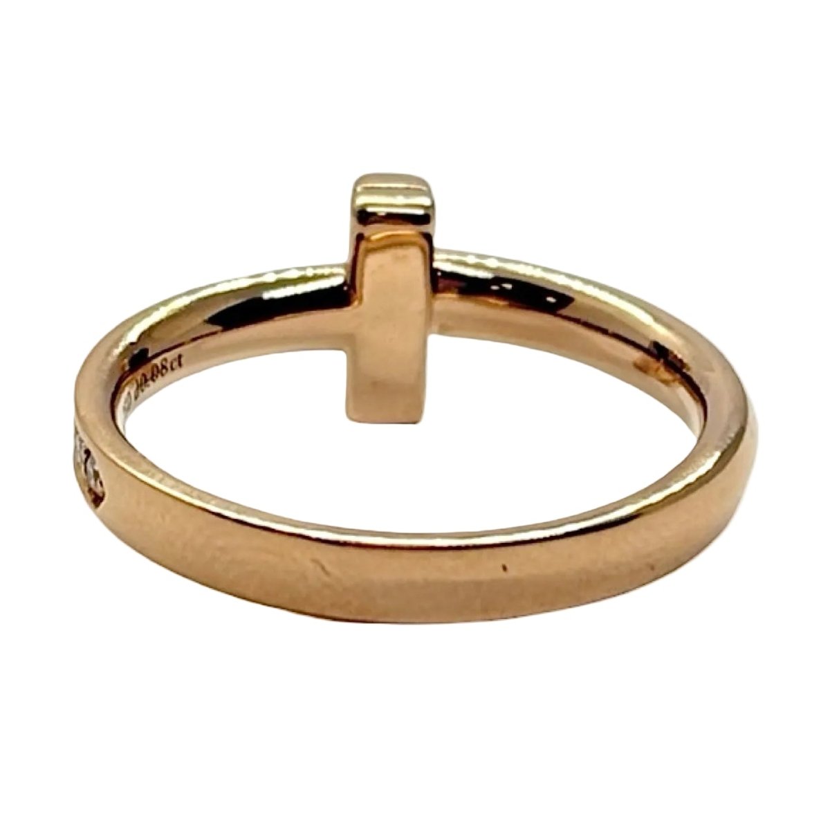 Bague TIFFANY & CO. "Tiffany T" en or rose et diamants - Castafiore