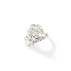 Bague Toi et Moi BULGARI Fleurs en or blanc et diamants - Castafiore