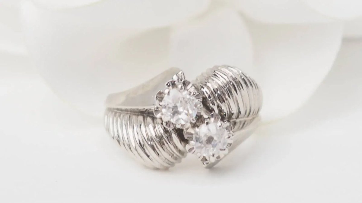 Bague Toi et Moi en or blanc et diamants - Castafiore