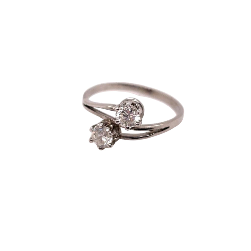 Bague Toi et Moi en or blanc et diamants - Castafiore