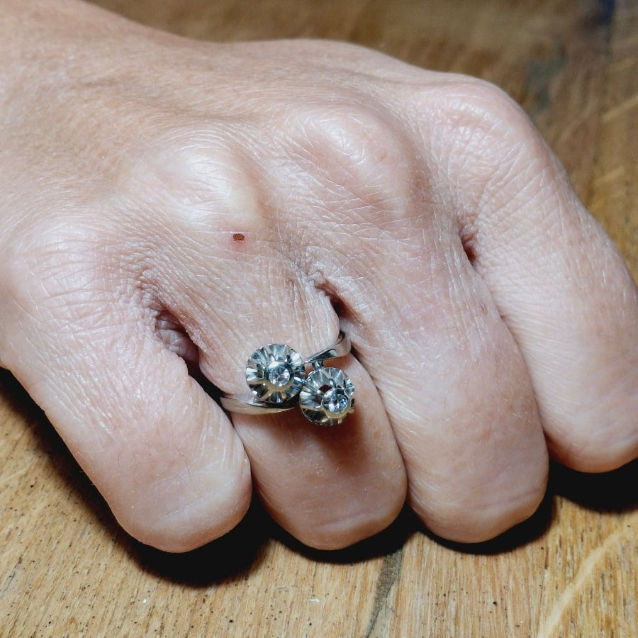 Bague Toi et Moi en or blanc et diamants - Castafiore